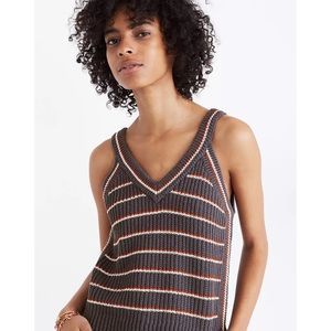 Madewell Women's Stockton Sweater Tank in Stripe Size L